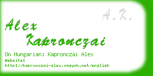 alex kapronczai business card